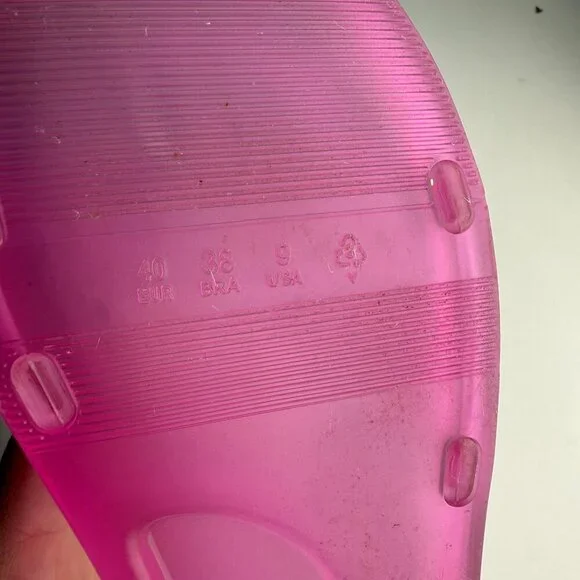 Anthropologie Matisse Jelly Slides Sandals Pink Size 9 Beach Pool Vacation - Picture 6 of 10